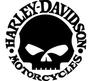 Harley-Davidson motorcycles / Харлей слюнявчик (цвет: белый + синий)
