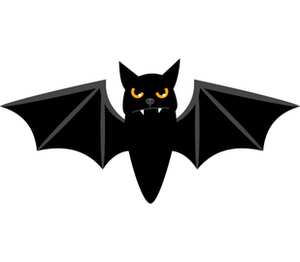 Летучая мышь вампир кружка с кантом (цвет: белый + черный)