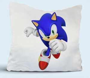 Бегущий Соник / Sonic подушка (цвет: белый)