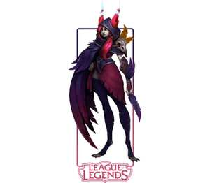 Xayah (League of Legends) кружка с кантом (цвет: белый + красный)