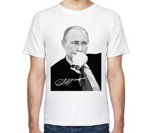 Владимир Путин мужская футболка с коротким рукавом (цвет: белый)