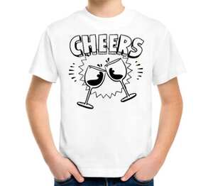 Cheers - дзинь детская футболка с коротким рукавом (цвет: белый)