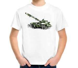 Т-72 (танк) детская футболка с коротким рукавом (цвет: белый)