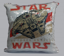 Фото подушки с пайетками Тысячелетний сокол / Star Wars the force awakens