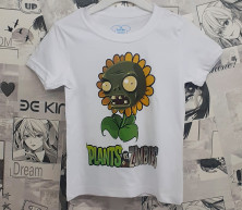 Фото детской белой футболки Plants vs. Zombies
