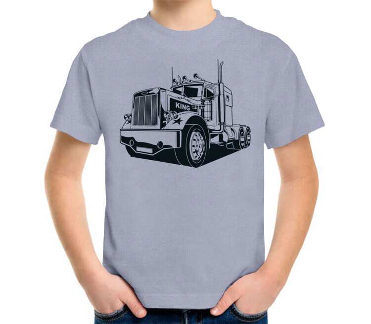 King Truck (Грузовик) детская футболка с коротким рукавом (цвет: голубой меланж)