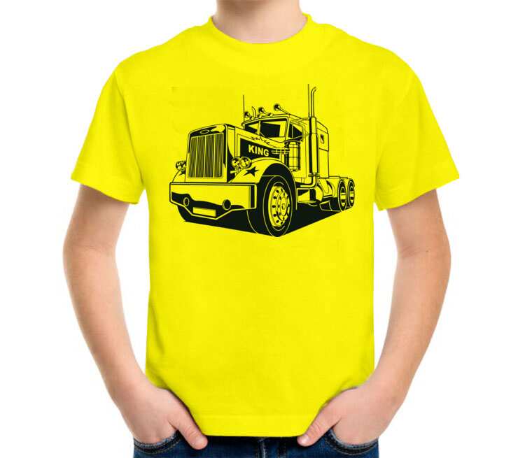 King Truck (Грузовик) детская футболка с коротким рукавом (цвет: лимон)