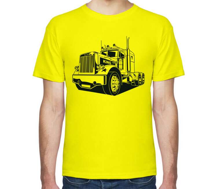 King Truck (Грузовик) мужская футболка с коротким рукавом (цвет: лимон)