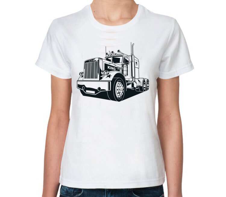 King Truck (Грузовик) женская футболка с коротким рукавом (цвет: белый)