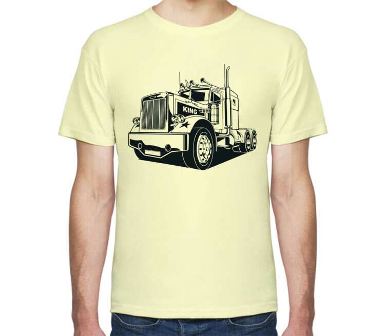 King Truck (Грузовик) мужская футболка с коротким рукавом (цвет: слоновая кость)