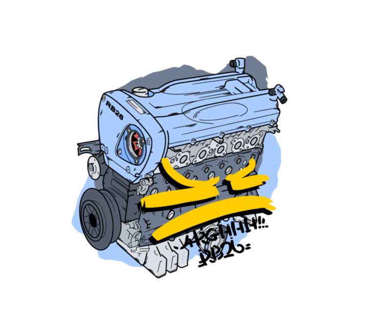 Двигатель кружка с кантом (цвет: белый + голубой)