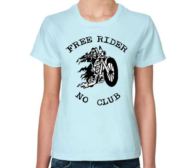 Free Rider No Club женская футболка с коротким рукавом (цвет: светло голубой)