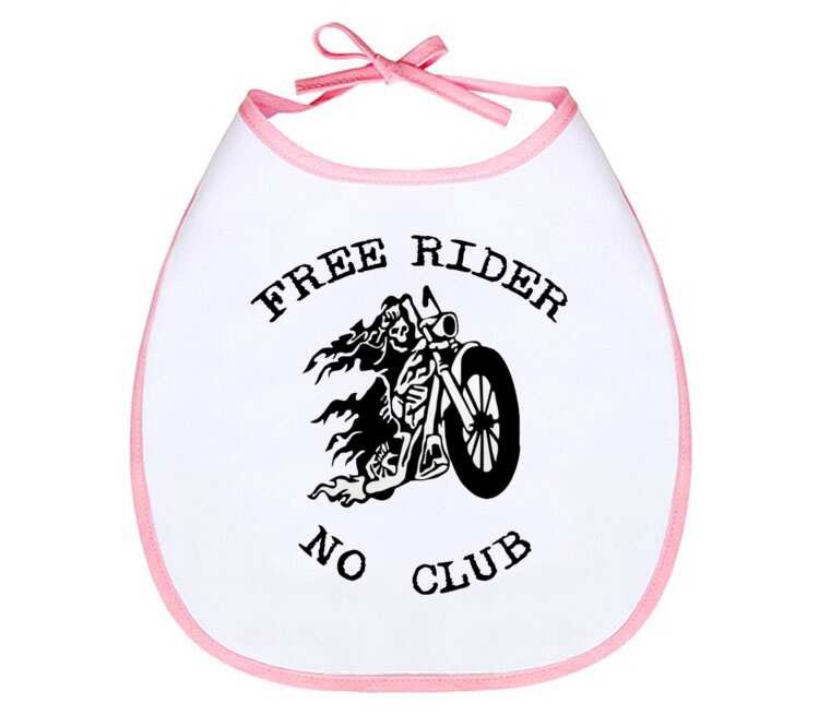 Free Rider No Club слюнявчик (цвет: белый + красный)