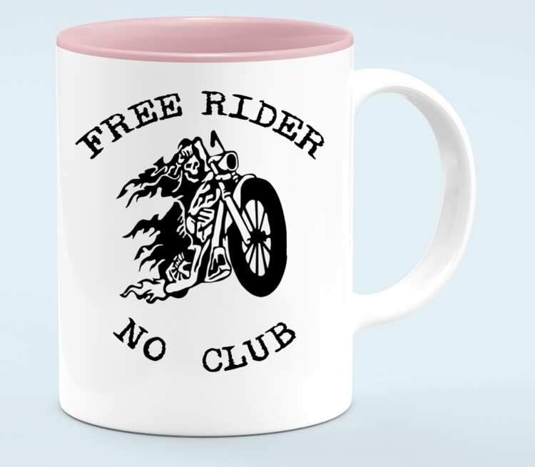 Free Rider No Club кружка хамелеон двухцветная (цвет: белый + розовый)