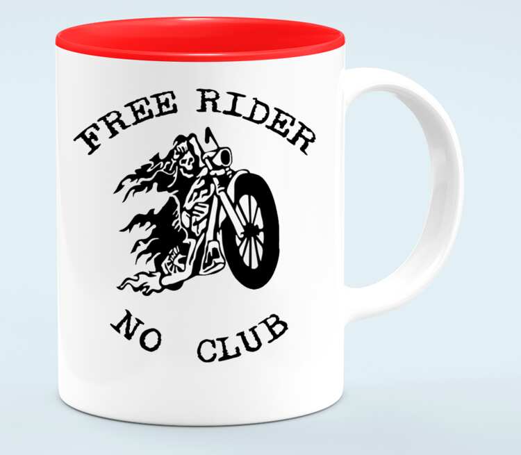 Free Rider No Club кружка хамелеон двухцветная (цвет: белый + красный)