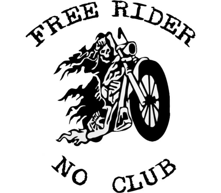 Free Rider No Club мужская футболка с коротким рукавом v-ворот (цвет: серебро)