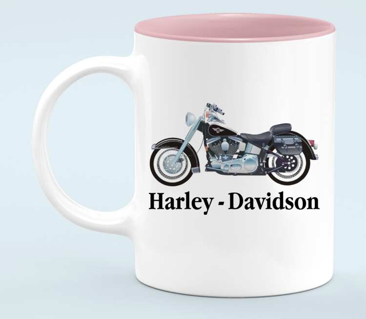 Harley Davidson кружка хамелеон двухцветная (цвет: белый + розовый)