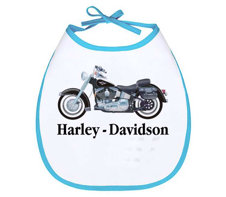 Harley Davidson слюнявчик (цвет: белый + синий)