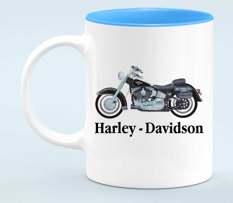 Harley Davidson кружка хамелеон двухцветная (цвет: белый + голубой)