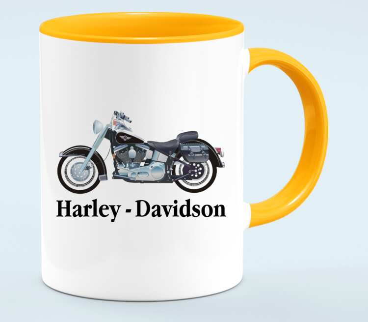 Harley Davidson кружка двухцветная (цвет: белый + оранжевый)