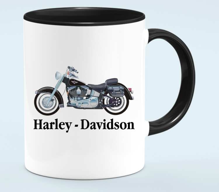Harley Davidson кружка двухцветная (цвет: белый + черный)