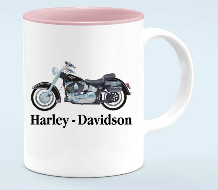 Harley Davidson кружка хамелеон двухцветная (цвет: белый + розовый)
