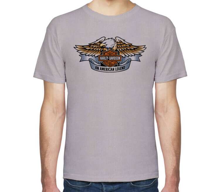 Харлей дэвидсон Американская легенда / Harley Davidson Motor Clothes. An American Legend мужская футболка с коротким рукавом (цвет: серый меланж)