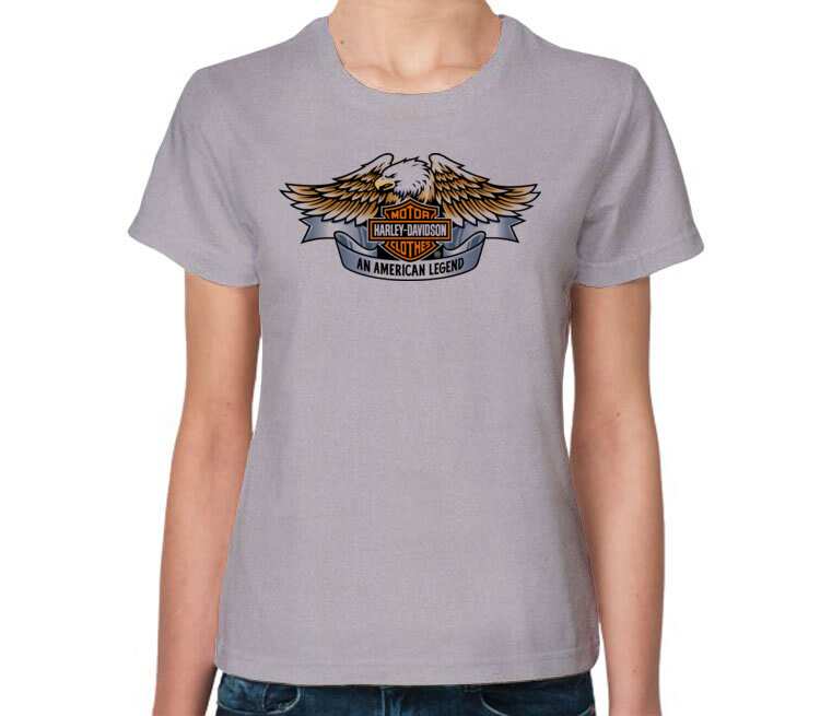 Харлей дэвидсон Американская легенда / Harley Davidson Motor Clothes. An American Legend женская футболка с коротким рукавом (цвет: серый меланж)