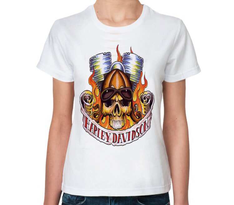 Harley Davidson женская футболка с коротким рукавом (цвет: белый)