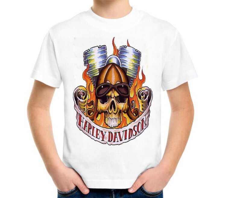 Harley Davidson детская футболка с коротким рукавом (цвет: белый)