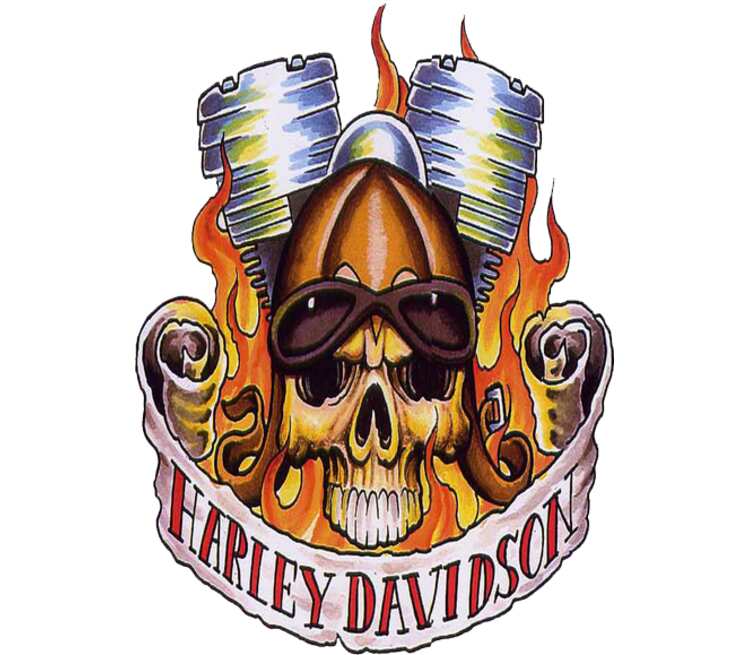 Harley Davidson кружка с ложкой в ручке (цвет: белый + зеленый)