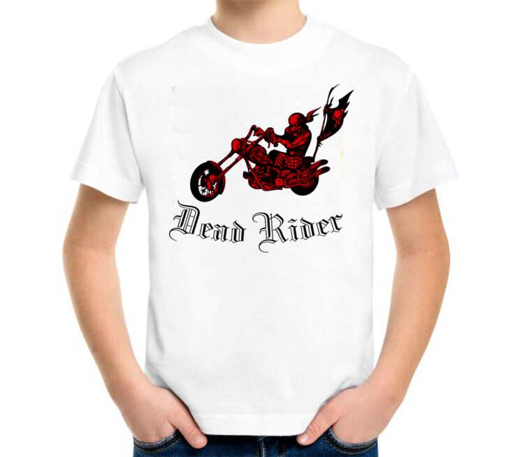 Dead rider детская футболка с коротким рукавом (цвет: белый)