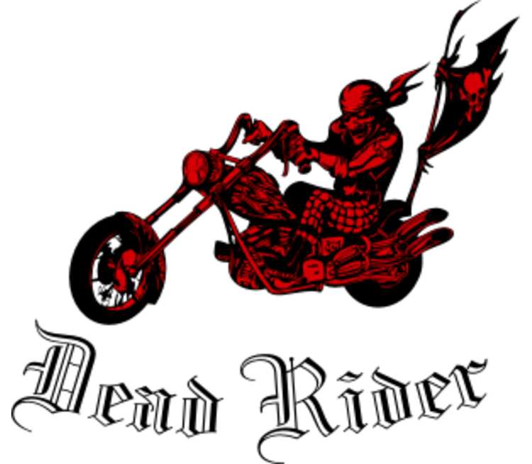 Dead rider кружка с кантом (цвет: белый + светло-зеленый)