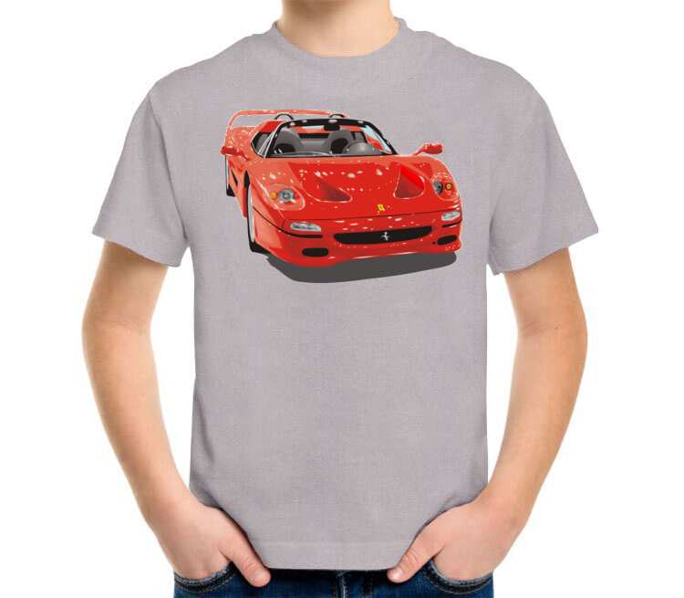 Ferrari F50 детская футболка с коротким рукавом (цвет: серый меланж)