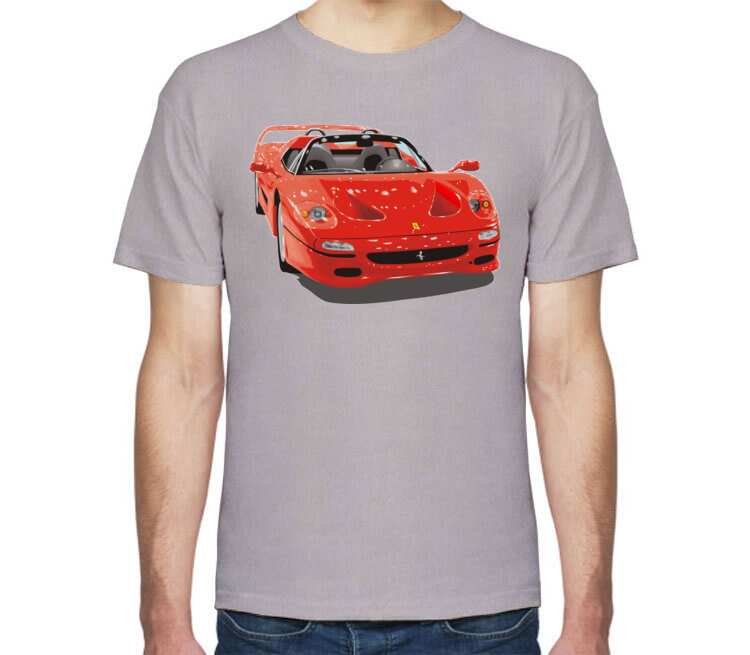 Ferrari F50 мужская футболка с коротким рукавом (цвет: серый меланж)