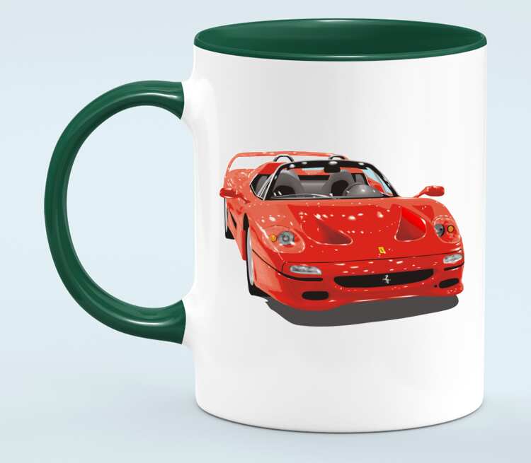 Ferrari F50 кружка двухцветная (цвет: белый + зеленый)