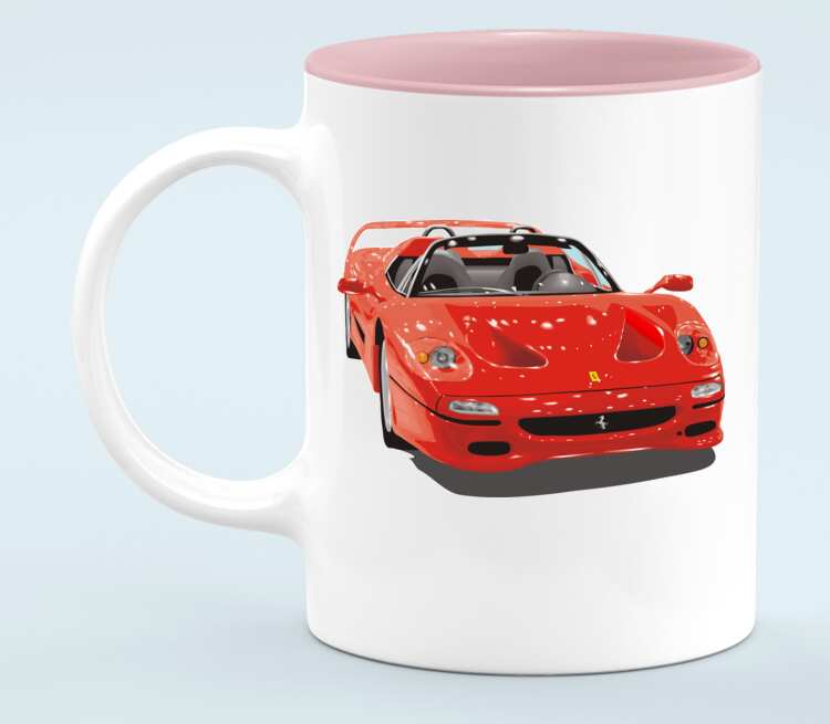 Ferrari F50 кружка хамелеон двухцветная (цвет: белый + розовый)