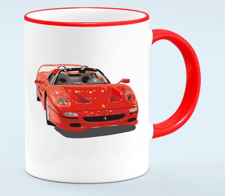 Ferrari F50 кружка с кантом (цвет: белый + красный)
