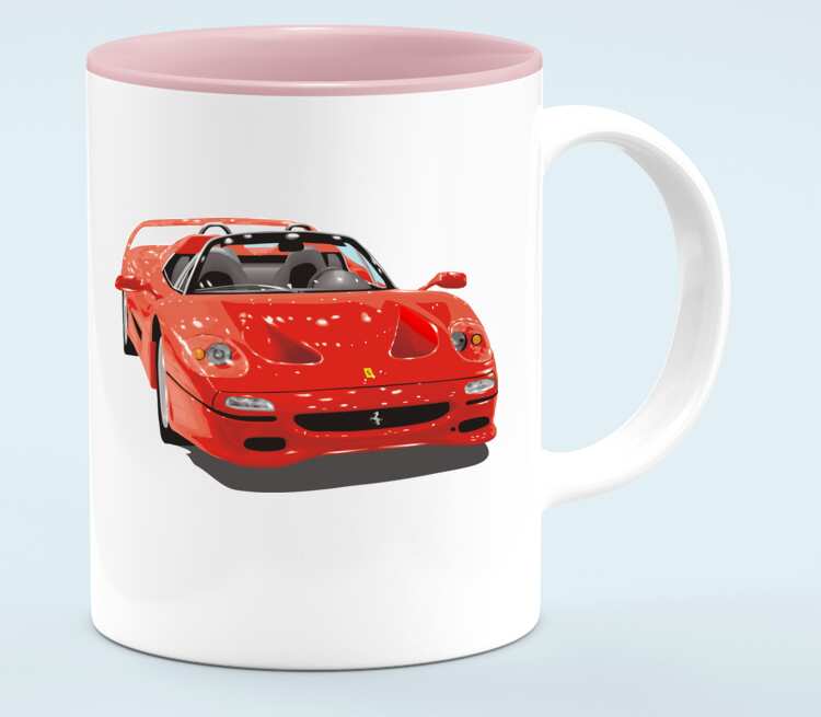 Ferrari F50 кружка хамелеон двухцветная (цвет: белый + розовый)