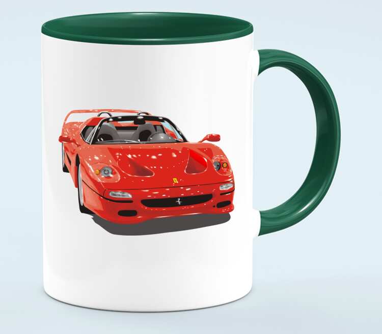 Ferrari F50 кружка двухцветная (цвет: белый + зеленый)