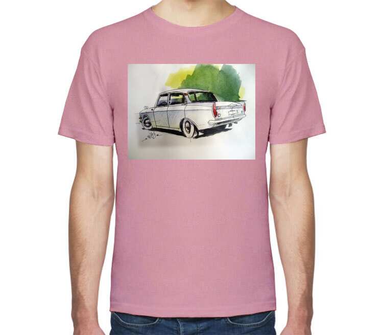 Старый автомобиль мужская футболка с коротким рукавом (цвет: розовый меланж)
