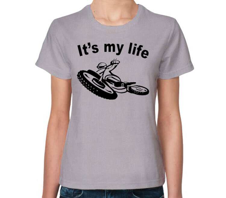 Speedway its my life женская футболка с коротким рукавом (цвет: серый меланж)