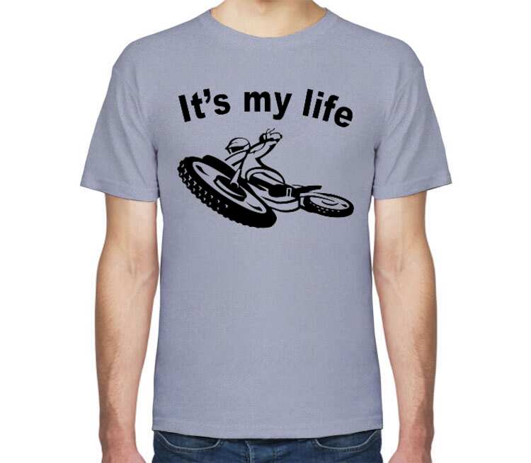 Speedway its my life мужская футболка с коротким рукавом (цвет: голубой меланж)