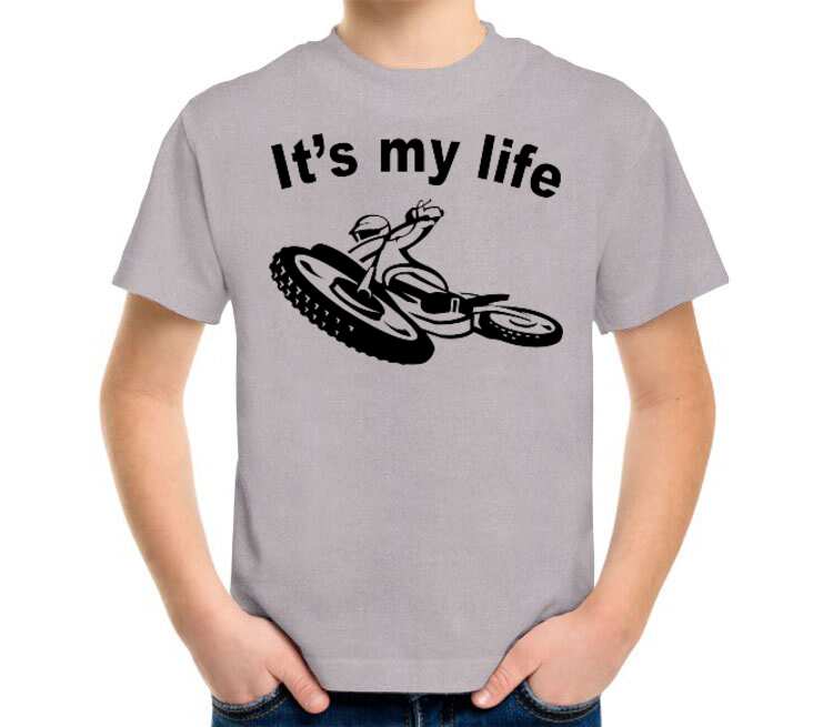 Speedway its my life детская футболка с коротким рукавом (цвет: серый меланж)
