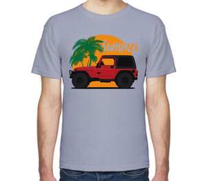 Jeep Summer мужская футболка с коротким рукавом (цвет: голубой меланж)