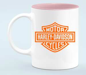 Harley-Davidson кружка хамелеон двухцветная (цвет: белый + розовый)