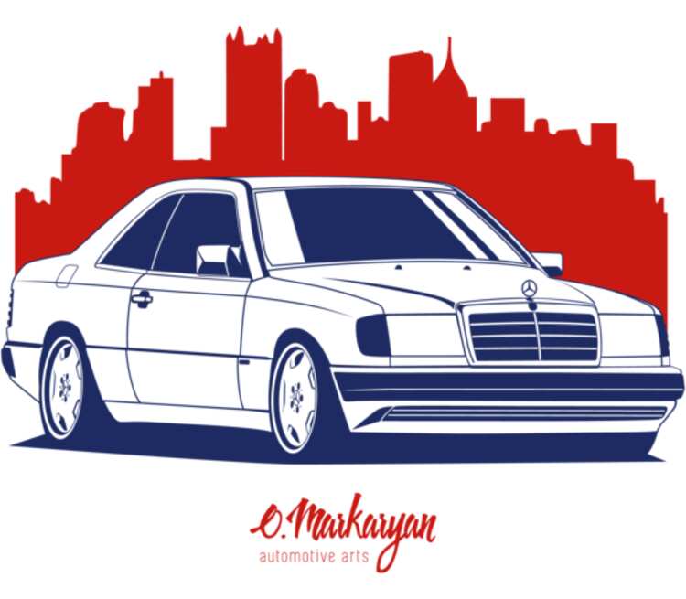 Мерседес w124 рисунок