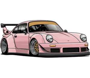 RWB розовый Porsche кружка с кантом (цвет: белый + светло-зеленый)
