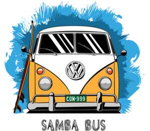 Samba Bus кружка с кантом (цвет: белый + красный)