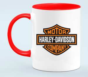 Harley-Davidson / Харлей кружка двухцветная (цвет: белый + красный)